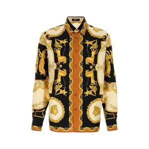 Versace Men Printed Silk Shirt